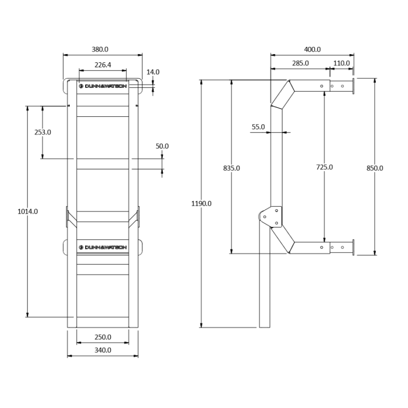 Adjustable 4wd Canopy Ladder (Australian Made) - 6