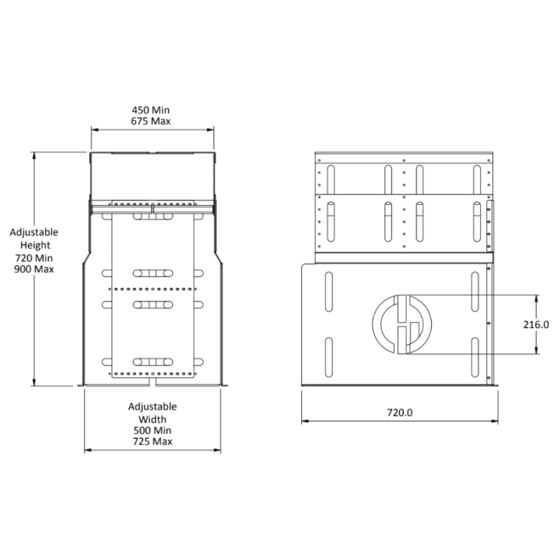 Adjustable Cage Size 700mm