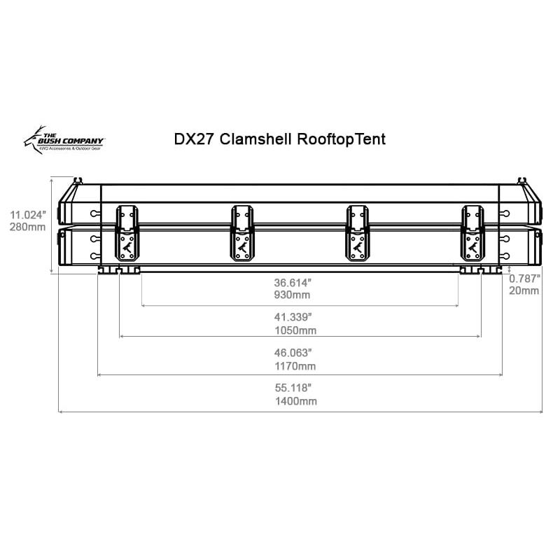 The Bush Company DX27 Clamshell Rooftop Tent - 1