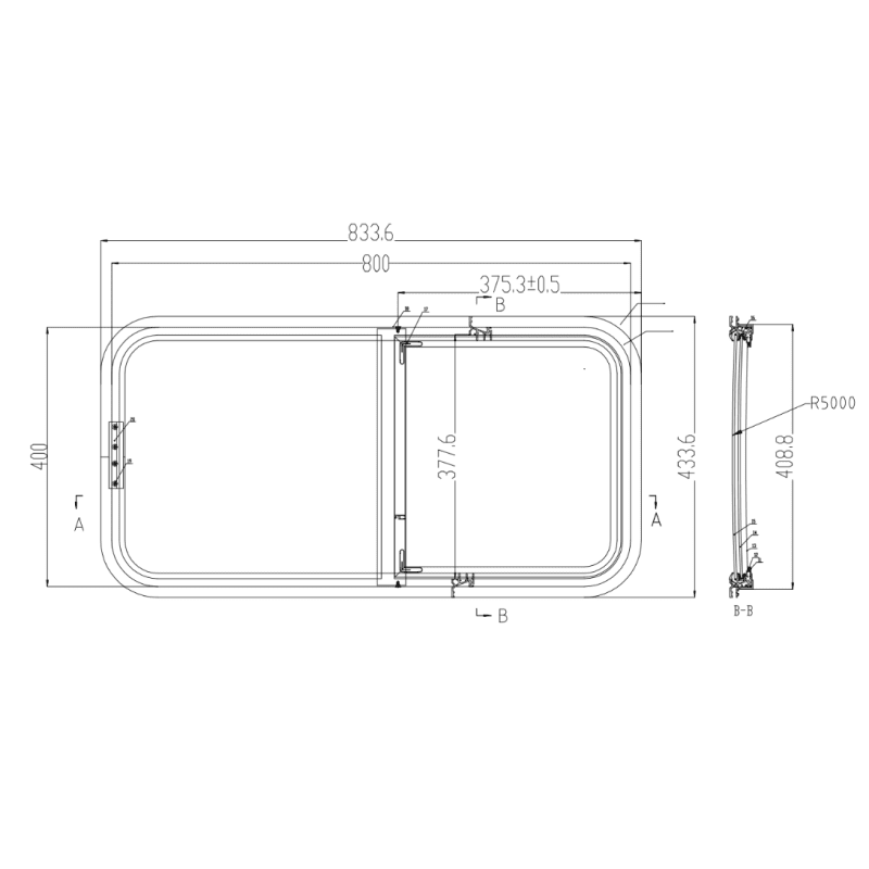 Curved Sliding Van Window - 8