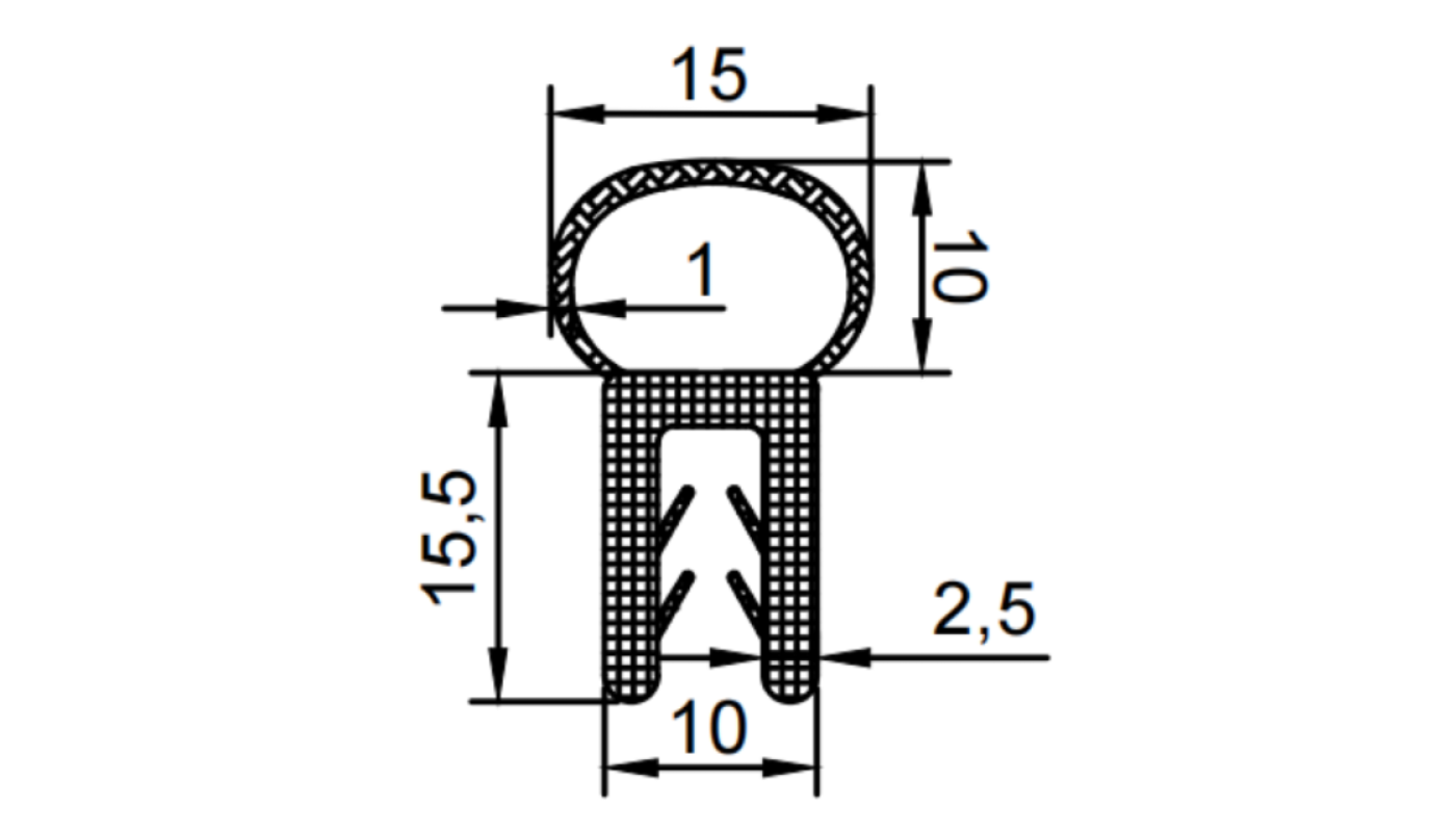 Regular Top Bubble Pinchweld Dimensions