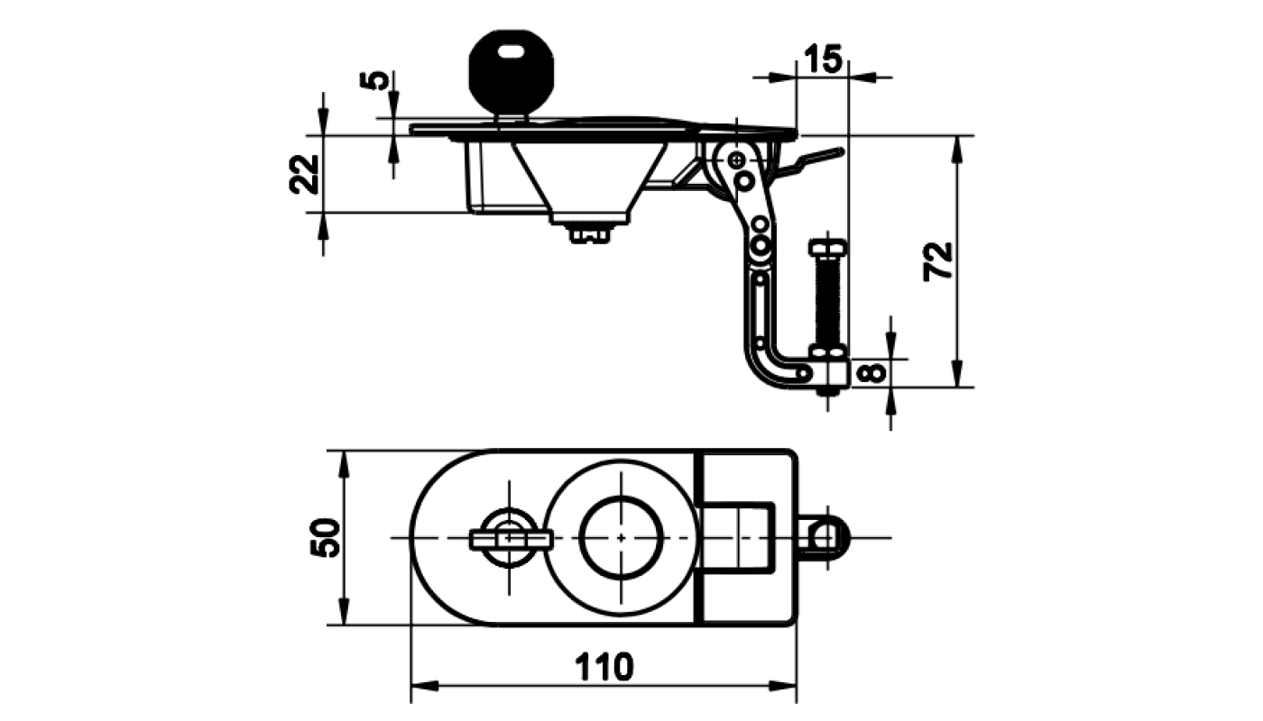 Rounded Base Compression Lock Dimensions