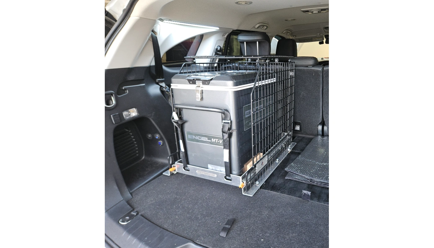 Black Fridge Slide Cage Over Dunn And Watson Fridge Slide