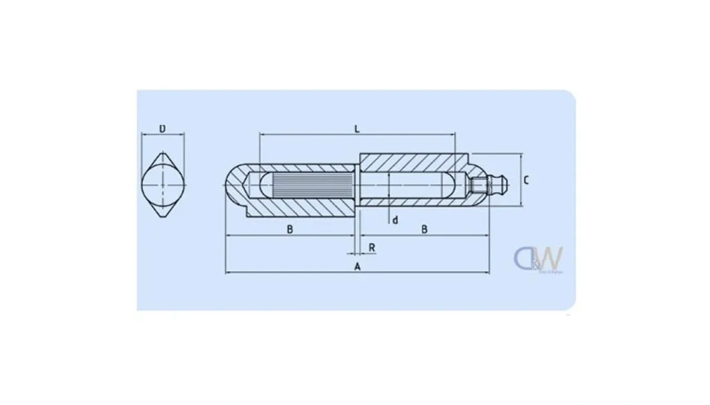 Weld On Bullet Hinge - 304 Stainless Steel - 1