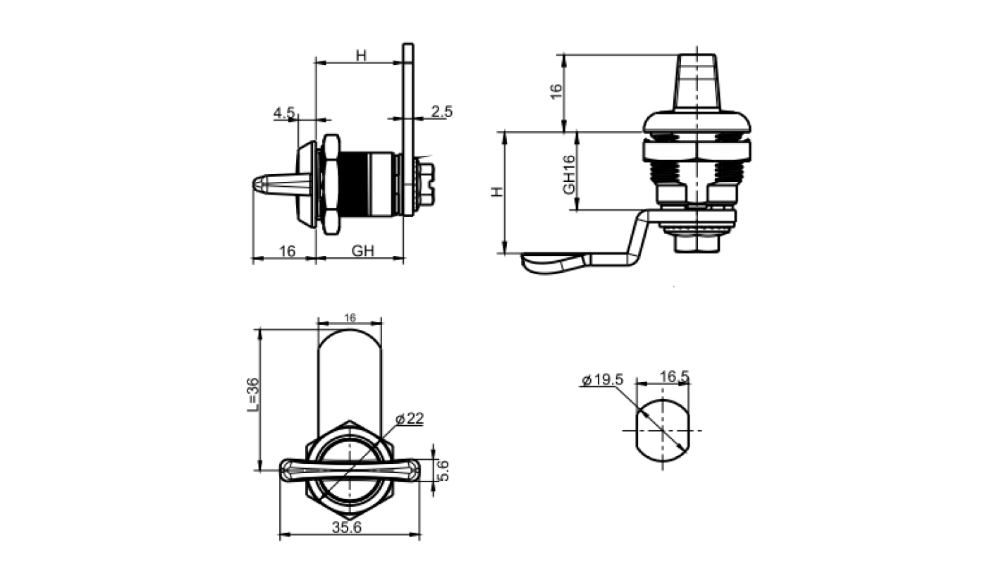 Thumb Tab Cam Lock - 3