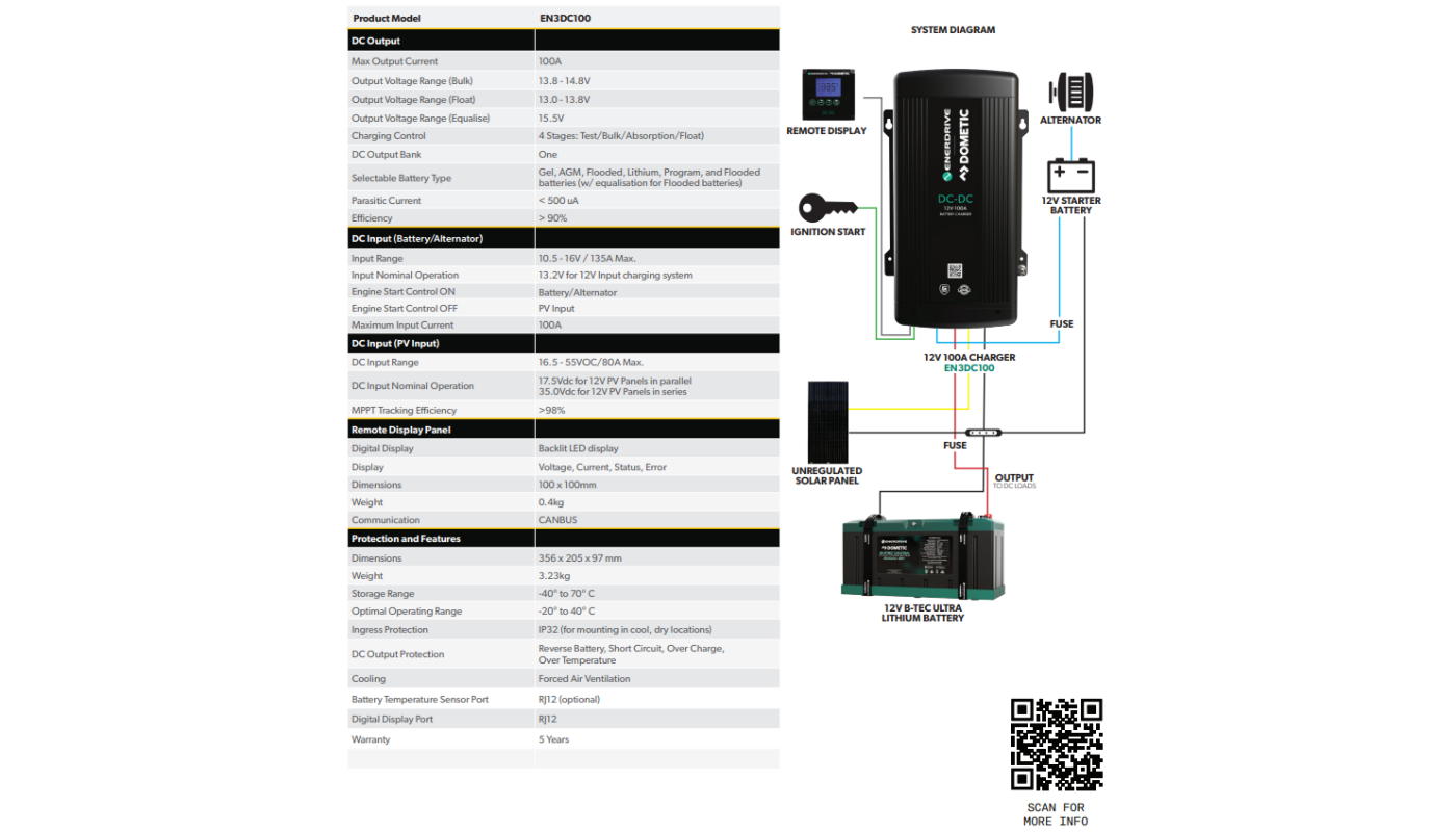 Enerdrive 12V 100A DC DC Battery Charger 10