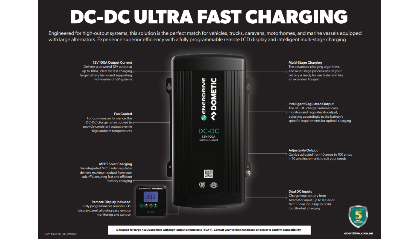 Enerdrive 12V 100A DC DC Battery Charger 8