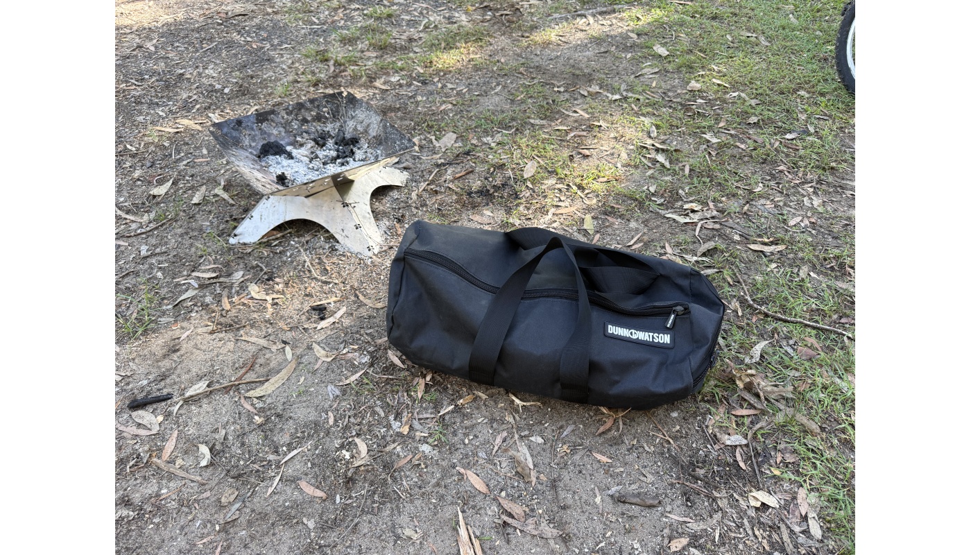4wd Black Canvas Duffel Bag On Camping Trip