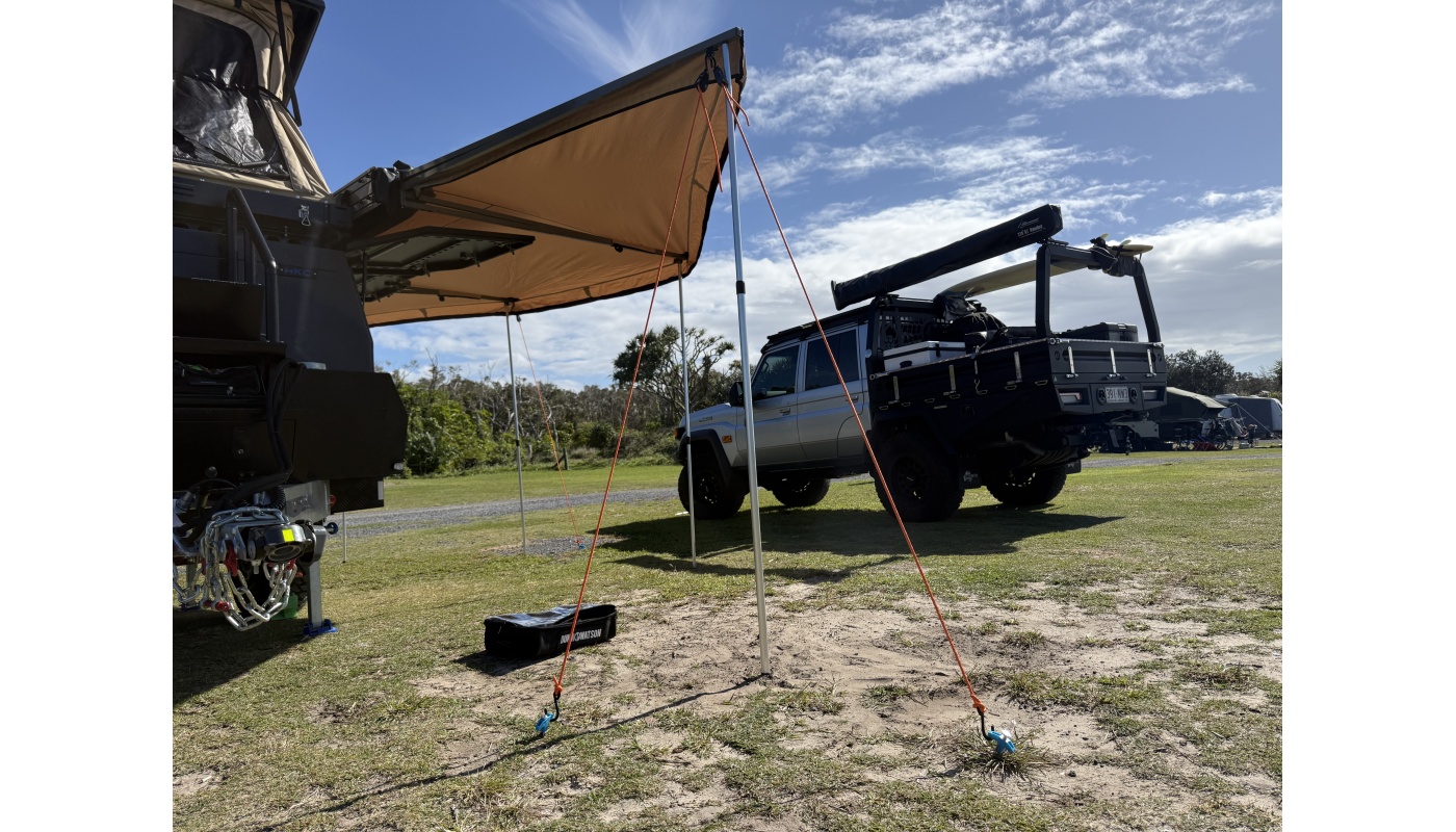 68kg Ratchet Straps Securing Awning On Camper Trailer