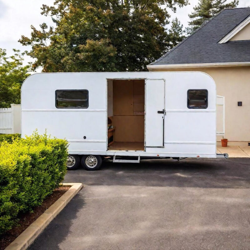 caravan with door open
