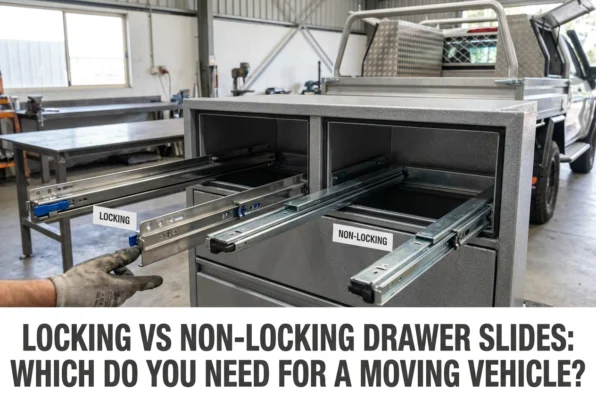 Professional header image for comparison analysis: Locking vs Non-Locking Drawer Slides: Which Do You Need f...
