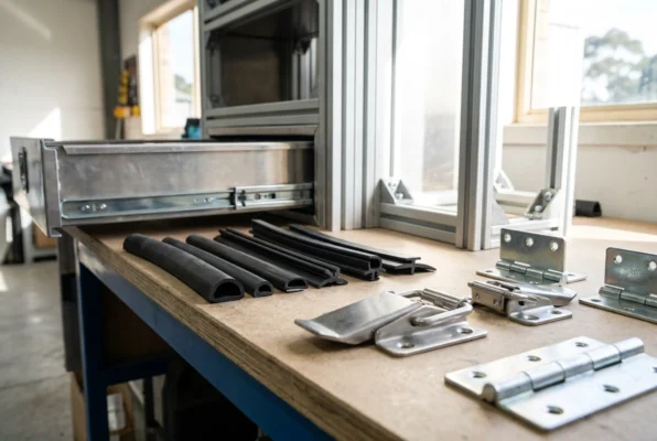 Professional header image for educational tutorial: Rubber Seal Profiles for Toolboxes and Van Shelving: A Pr...
